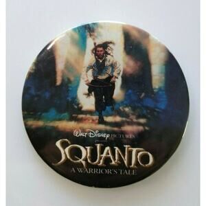 Disney Squanto Warriors Tale 3" Large Button Badge Vintage Original Movie 1994